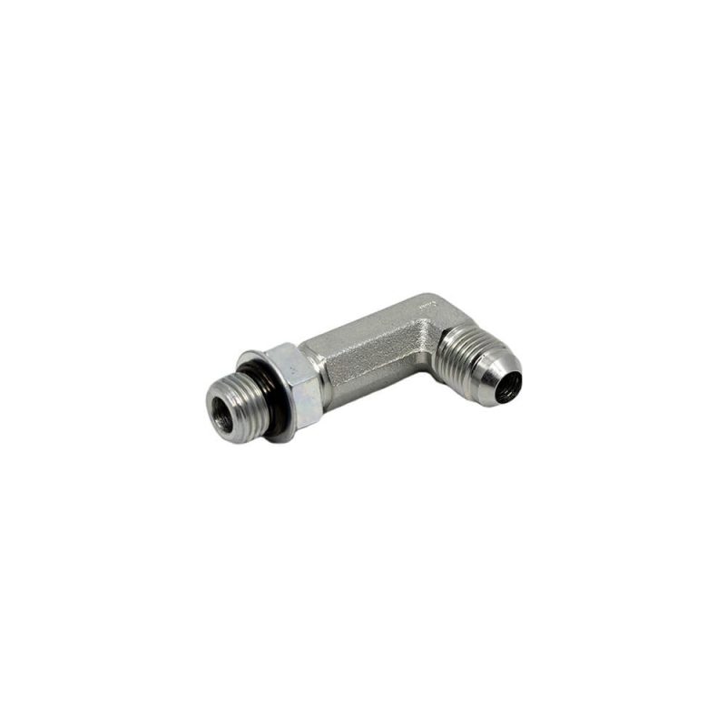 3/8 Male JIC x 3/8 Male O-Ring Boss 90° - Straight Thread Elbow Extra Long - Steel