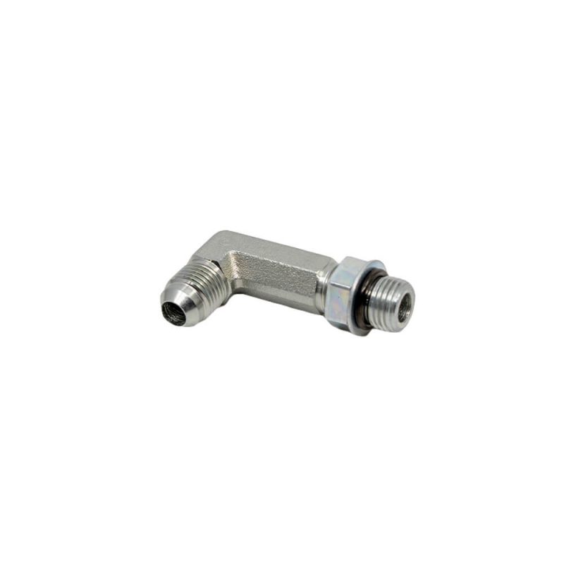 3/8 Male JIC x 3/8 Male O-Ring Boss 90° - Straight Thread Elbow Extra Long - Steel