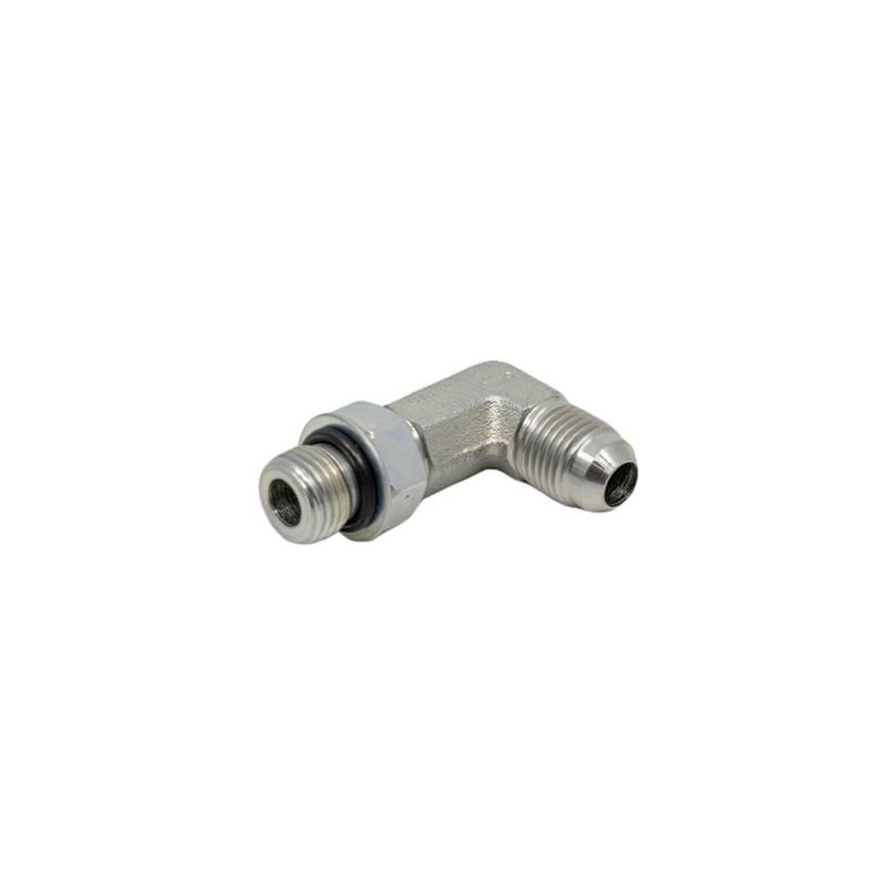 3/8 Male JIC x 3/8 Male O-Ring Boss 90° - Straight Thread Elbow Long - Steel