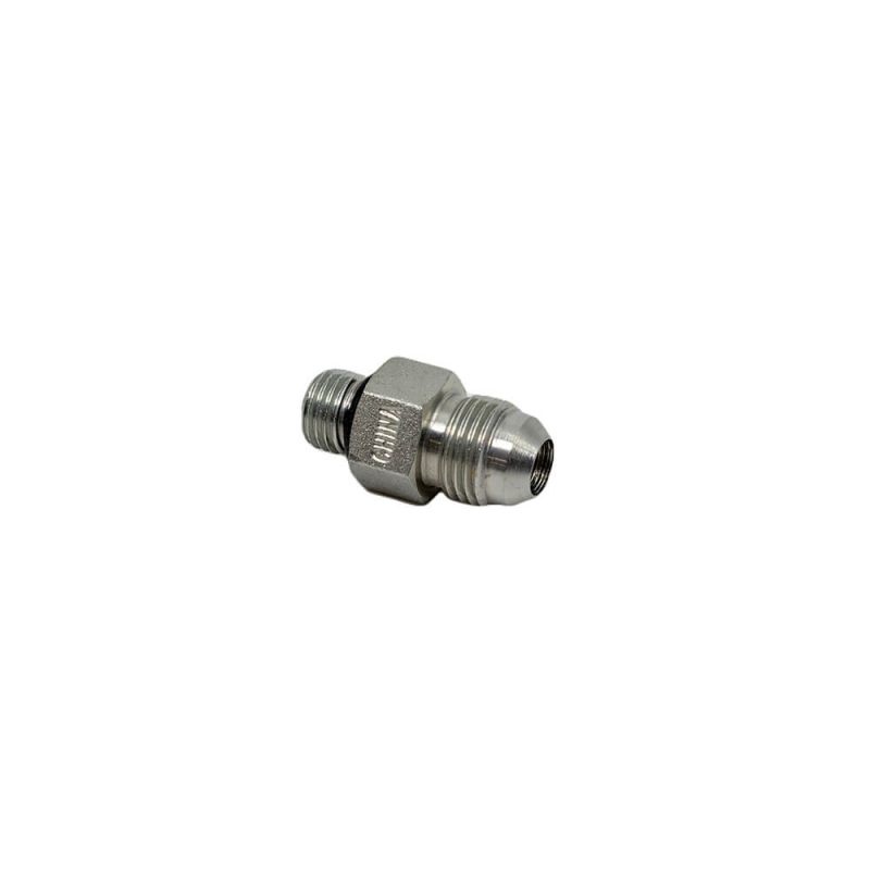 3/8 Male JIC x 1/4 Male O-Ring Boss - Straight Thread Connector - Steel