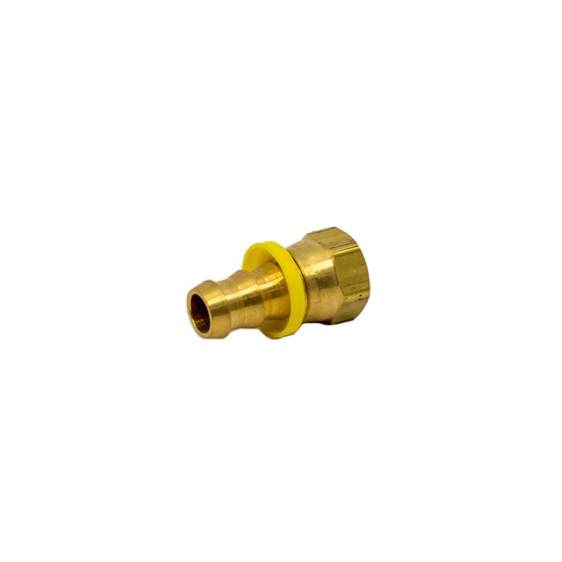 1/2 Push-Lock Hose Barb x 1/2 Female JIC/SAE Dual Seat Swivel - Brass