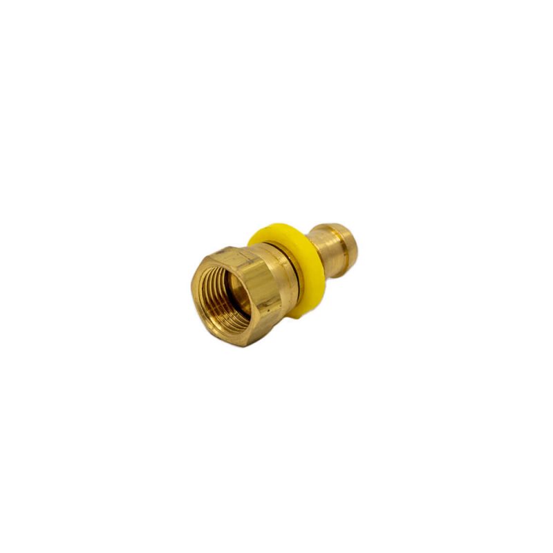 1/2 Push-Lock Hose Barb x 1/2 Female JIC/SAE Dual Seat Swivel - Brass