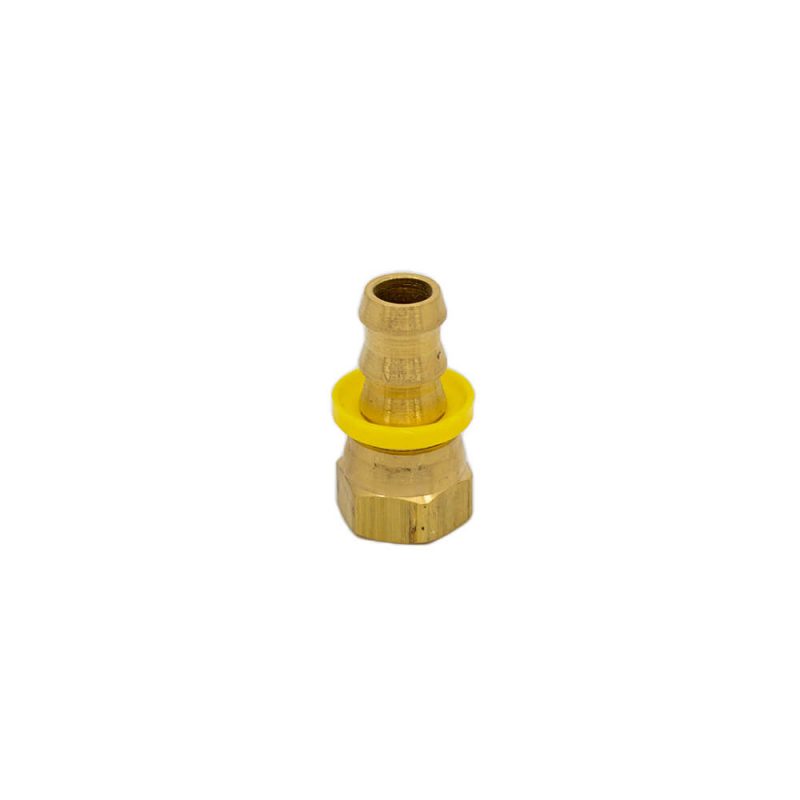 1/2 Push-Lock Hose Barb x 1/2 Female JIC/SAE Dual Seat Swivel - Brass