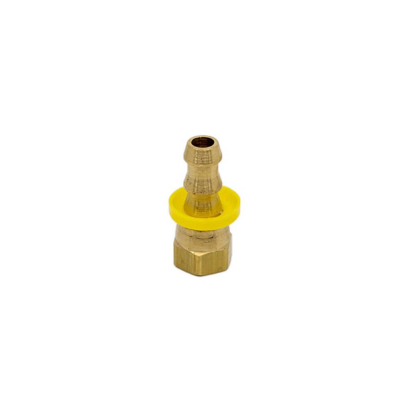3/8 Push-Lock Hose Barb x 3/8 Female JIC Swivel - Brass