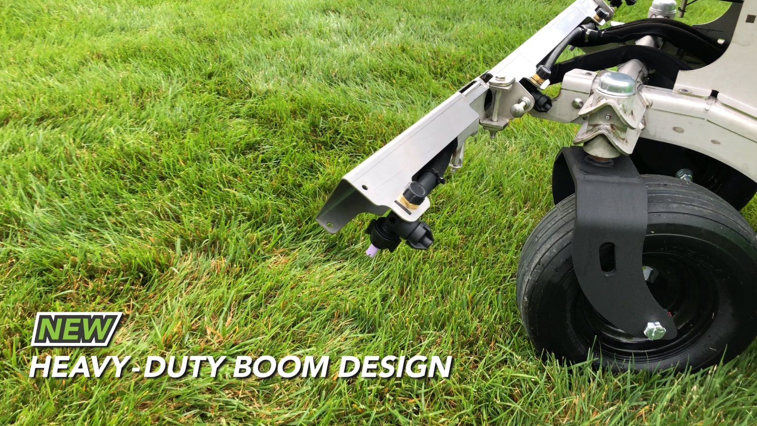 heavy-duty boom design on steel green equipment