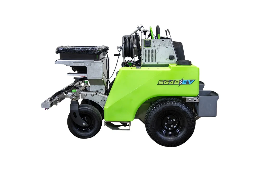 伸榮産業　盛和スーパークリーン　SW-10FA2 SG48EV - An All-Electric, Zero-Turn Spreader/Sprayer | Steel Green